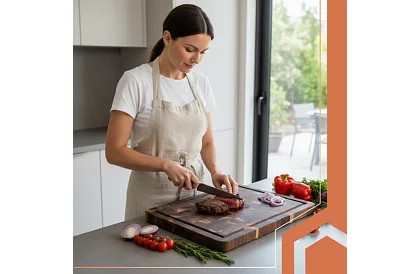 Akác fa vágódeszka – 43 × 33 × 3 cm