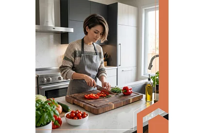 Akác fa vágódeszka – 43 × 33 × 3 cm