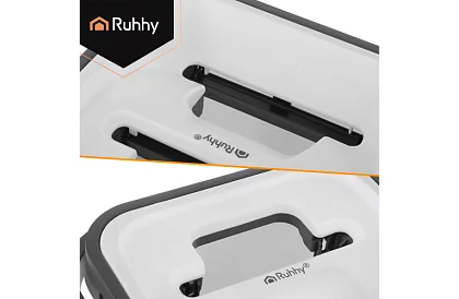 Gyakorlati lapos mop + 11 literes vödör – kétszobás tartozékokkal