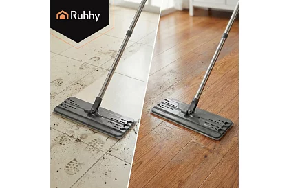 Gyakorlati lapos mop + 11 literes vödör – kétszobás tartozékokkal