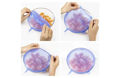 Silikon fedők edények lezárásához – 6 db-os készlet