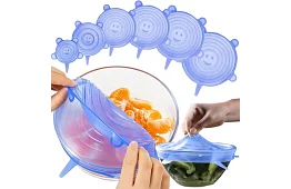 Silikon fedők edények lezárásához – 6 db-os készlet