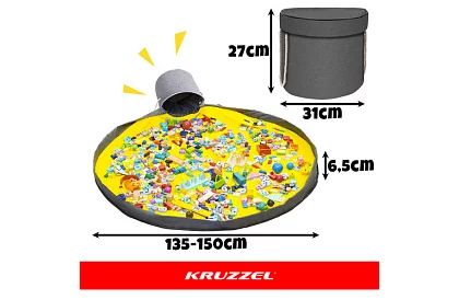 Praktikus tároló kosár játékokhoz játszószőnyeggel