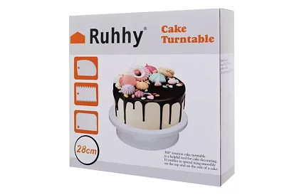 Forgó tálca a torta díszítéséhez + 3 spatula