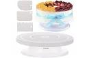 Forgó tálca a torta díszítéséhez + 3 spatula