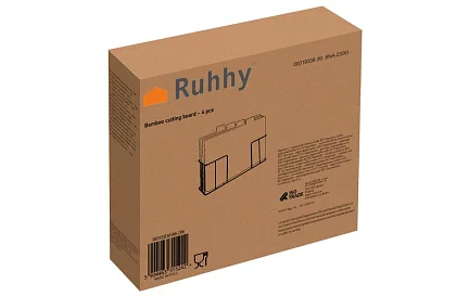 Készült bambusz vágódeszkák – 4 db-os készlet állványban