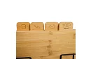 Készült bambusz vágódeszkák – 4 db-os készlet állványban