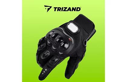 Fekete motoros kesztyű - XL