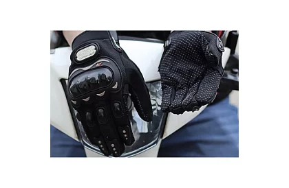 Fekete motoros kesztyű - XL