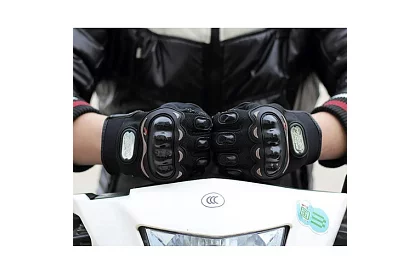 Fekete motoros kesztyű - XL