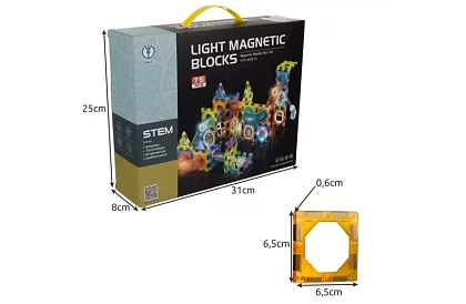 Oktatási mágneses 3D építőjáték - 77 darab