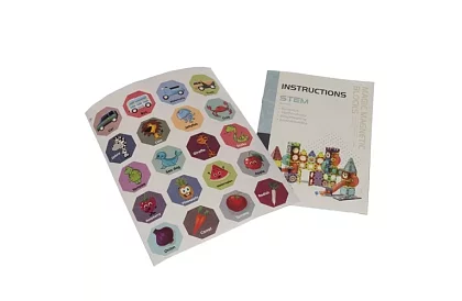 Oktatási mágneses 3D építőjáték - 77 darab