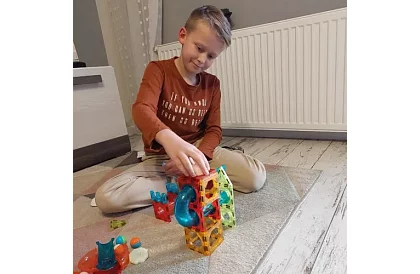 Oktatási mágneses 3D építőjáték - 77 darab