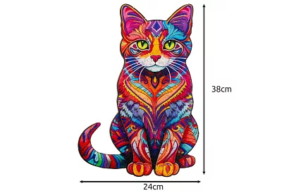 Fa puzzle macska – 130 darab – 38 × 24 cm