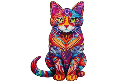 Fa puzzle macska – 130 darab – 38 × 24 cm