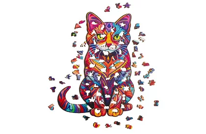 Fa puzzle macska – 130 darab – 38 × 24 cm