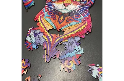 Fa puzzle macska – 130 darab – 38 × 24 cm