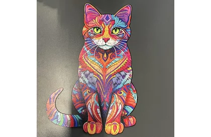 Fa puzzle macska – 130 darab – 38 × 24 cm