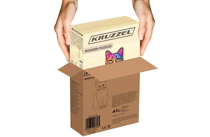 Fa puzzle macska – 130 darab – 38 × 24 cm