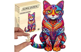 Fa puzzle macska – 130 darab – 38 × 24 cm