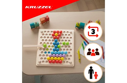 Fából készült golyós puzzle