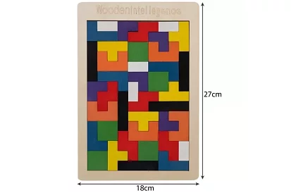 Fából készült Tetris puzzle