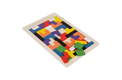 Fából készült Tetris puzzle