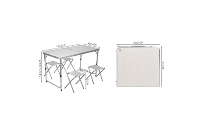 Kempig összecsukható szett - asztal + 4 szék
