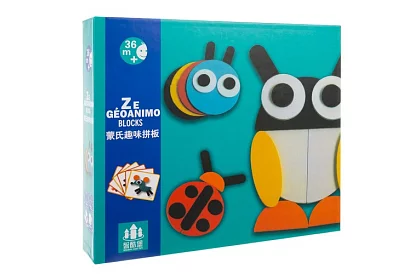 Fa geometrikus fa puzzle - állatok