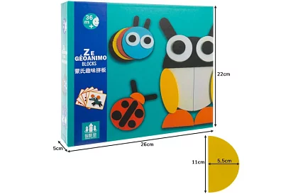 Fa geometrikus fa puzzle - állatok