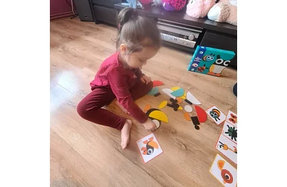 Fa geometrikus fa puzzle - állatok