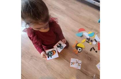 Fa geometrikus fa puzzle - állatok