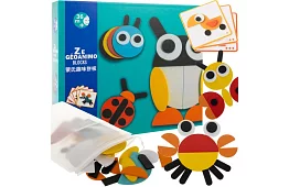 Fa geometrikus fa puzzle - állatok