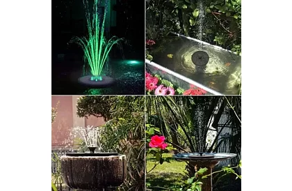 Úszó napenergia szökőkút RGB világítással