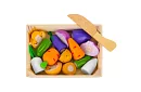 Fából gyümölcs és zöldség vágásra - a dobozban