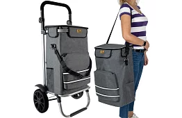 Multifunkciós bevásárlótáska kerekeken + vállpánt