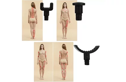 Masszázspisztoly az izmok ellazításához + 8 kiegészítő