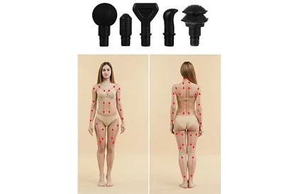 Masszázspisztoly az izmok ellazításához + 8 kiegészítő