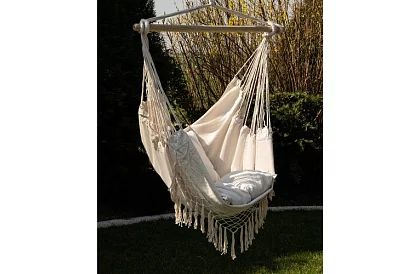 Függő hintaágy + 2 párna - bézs