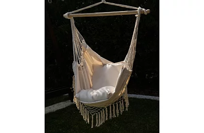 Függő hintaágy + 2 párna - bézs