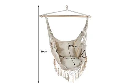 Függő hintaágy + 2 párna - bézs