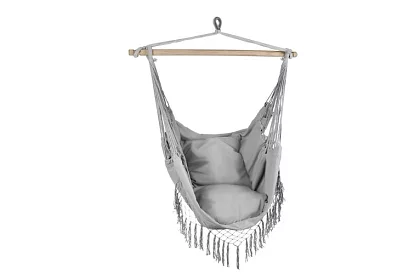 Függő hintaágy + 2 párna - szürke