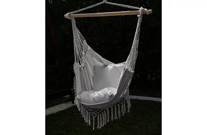 Függő hintaágy + 2 párna - szürke