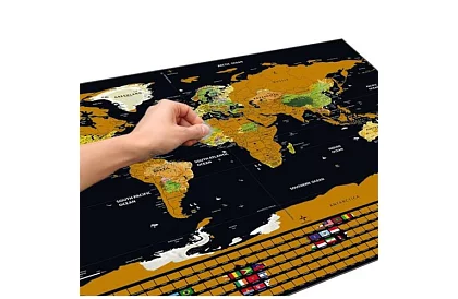 Kaparó térkép zászlókkal – Scratch Map the World