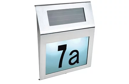 LED napelemes házszám