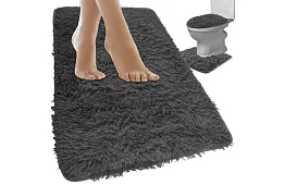 Fürdőszobai szőnyegek – 3 darabos készlet - szürke