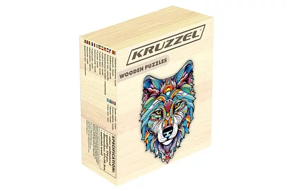 Fából készült puzzle farkas - 170 darab - 38 x 27 cm