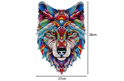 Fából készült puzzle farkas - 170 darab - 38 x 27 cm