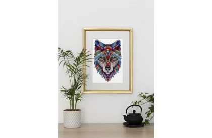 Fából készült puzzle farkas - 170 darab - 38 x 27 cm