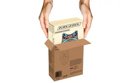 Fából készült puzzle farkas - 170 darab - 38 x 27 cm